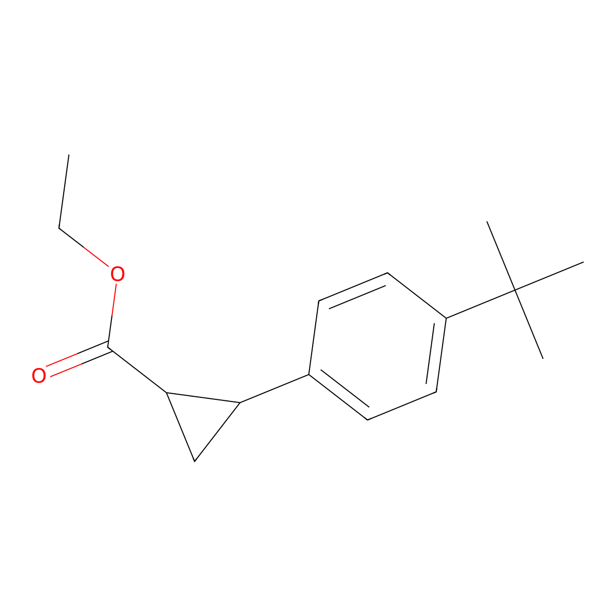 Ethyl 2-(4-tert-butylphenyl)cyclopropanecarboxylate molecular structure, CAS 105393-23-5
