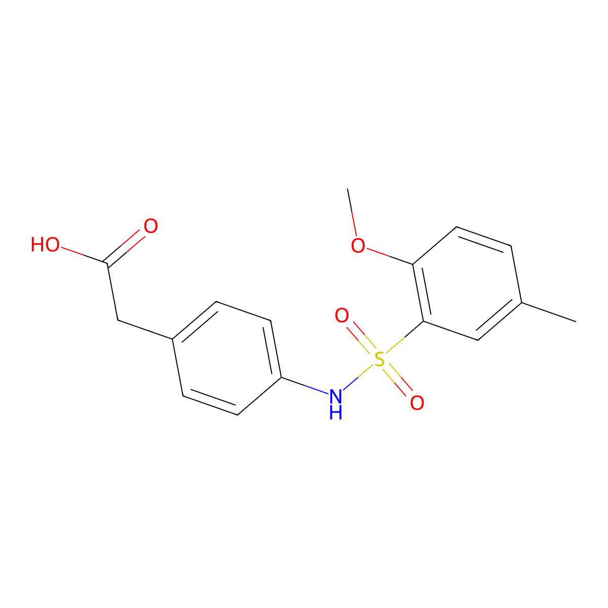 2-[4-(2-Methoxy-5-methylbenzenesulfonamido)phenyl]acetic acid molecular structure, CAS 1053938-11-6