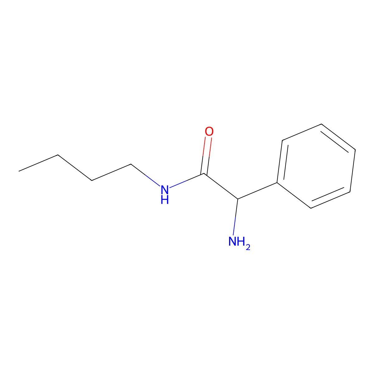 2-amino-N-butyl-2-phenylacetamide molecular structure, CAS 105394-73-8