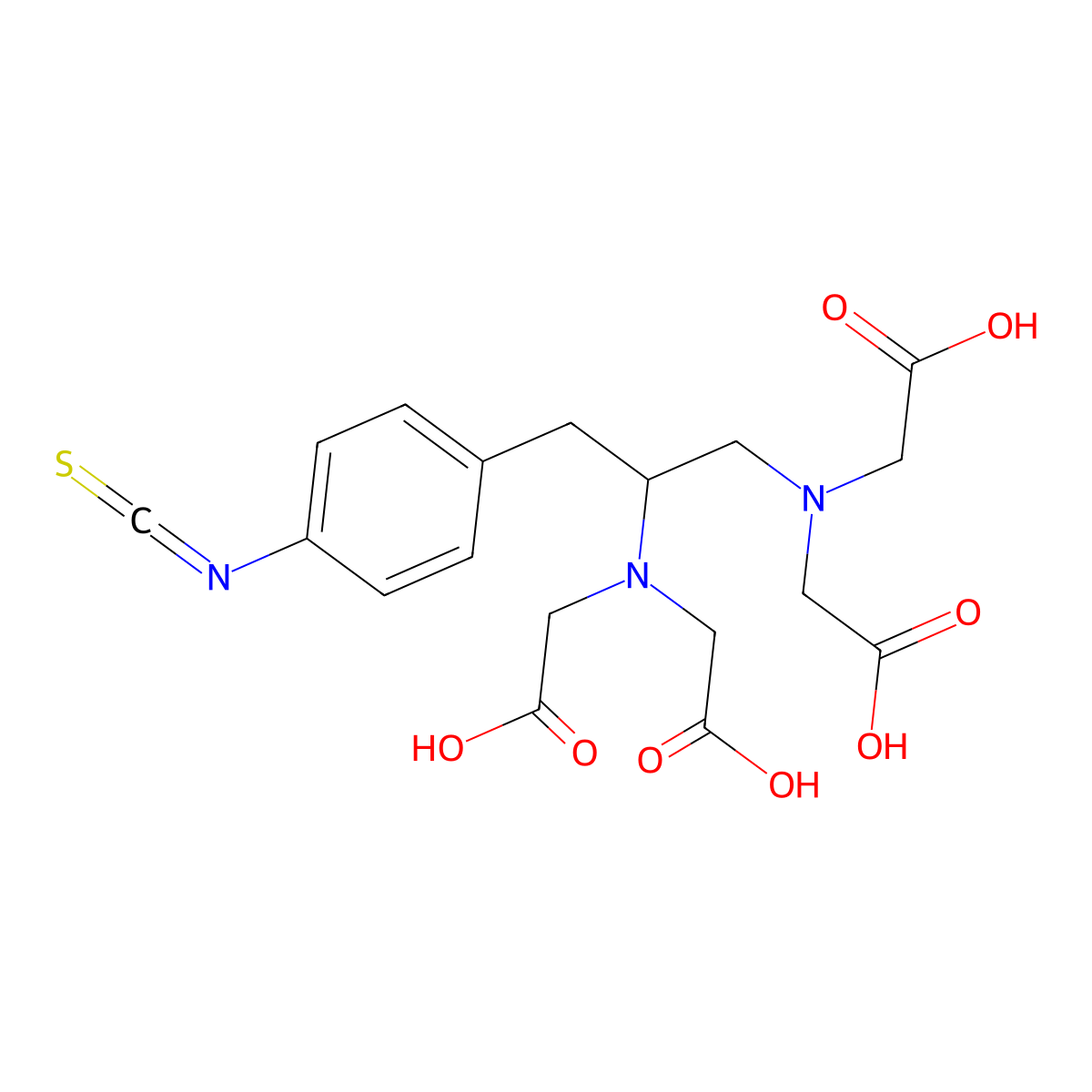 Isothiocyanobenzyl EDTA molecular structure, CAS 105394-74-9
