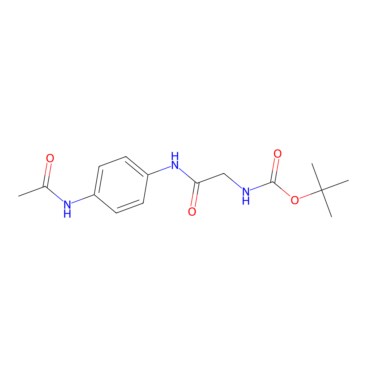 Carbamic acid, [2-[[4-(acetylamino)phenyl]amino]-2-oxoethyl]-, 1,1-dimethylethyl ester molecular structure, CAS 105396-72-3