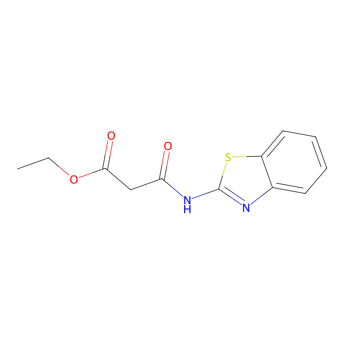 Ethyl 3-(1,3-benzothiazol-2-ylamino)-3-oxopropanoate molecular structure, CAS 105397-74-8