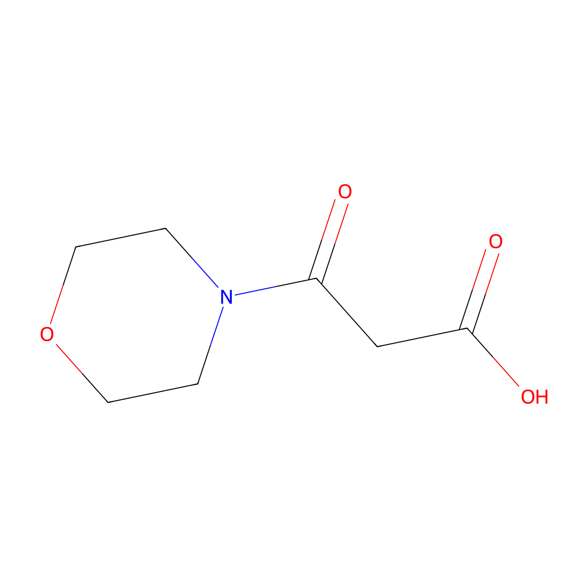 3-Morpholin-4-yl-3-oxopropanoic acid molecular structure, CAS 105397-92-0