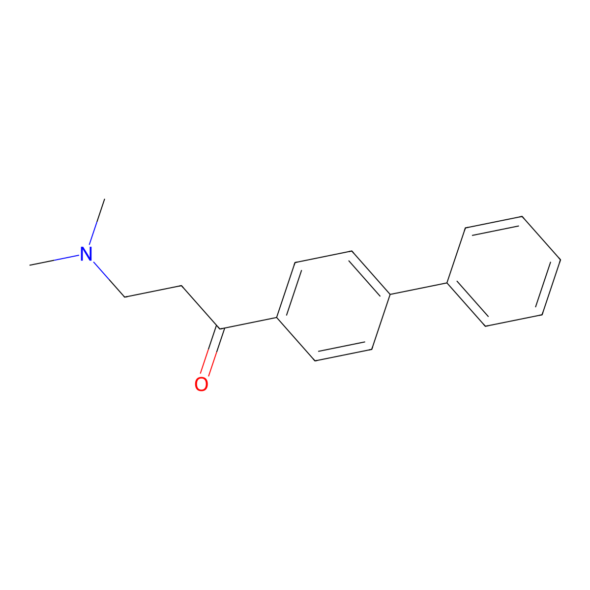 1-Propanone, 1-[1,1'-biphenyl]-4-yl-3-(dimethylamino)- molecular structure, CAS 105398-43-4