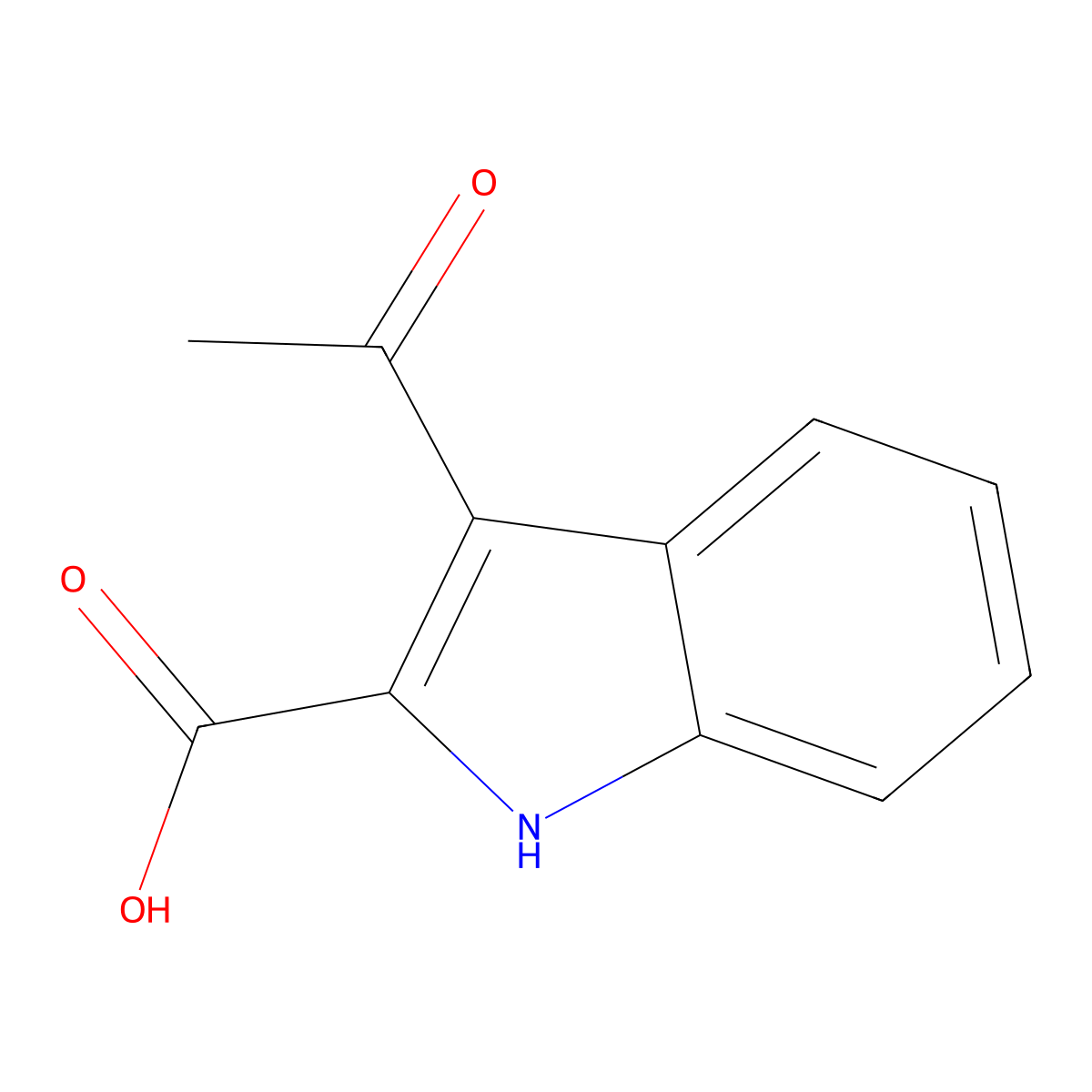 3-Acetyl-1H-indole-2-carboxylic acid molecular structure, CAS 105399-10-8