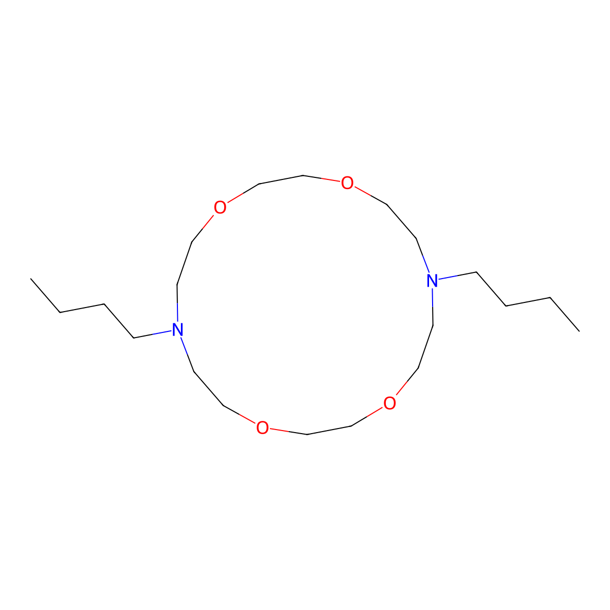 7,16-Dibutyl-1,4,10,13-tetraoxa-7,16-diazacyclooctadecane molecular structure, CAS 105399-98-2