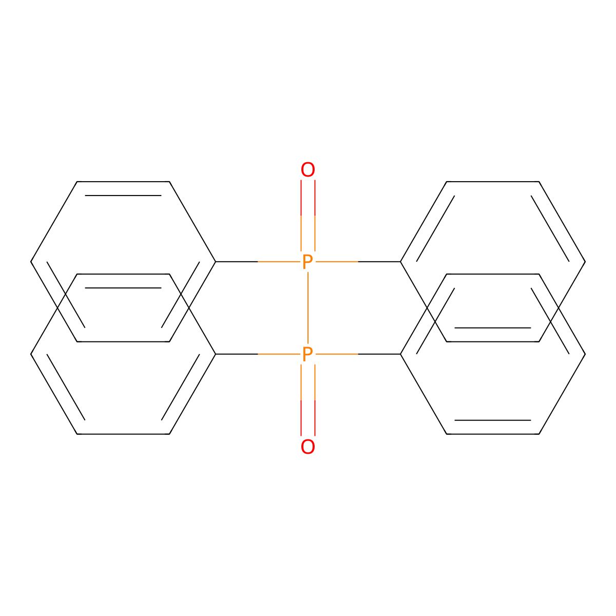 1,1,2,2-Tetraphenyldiphosphane 1,2-dioxide molecular structure, CAS 1054-59-7