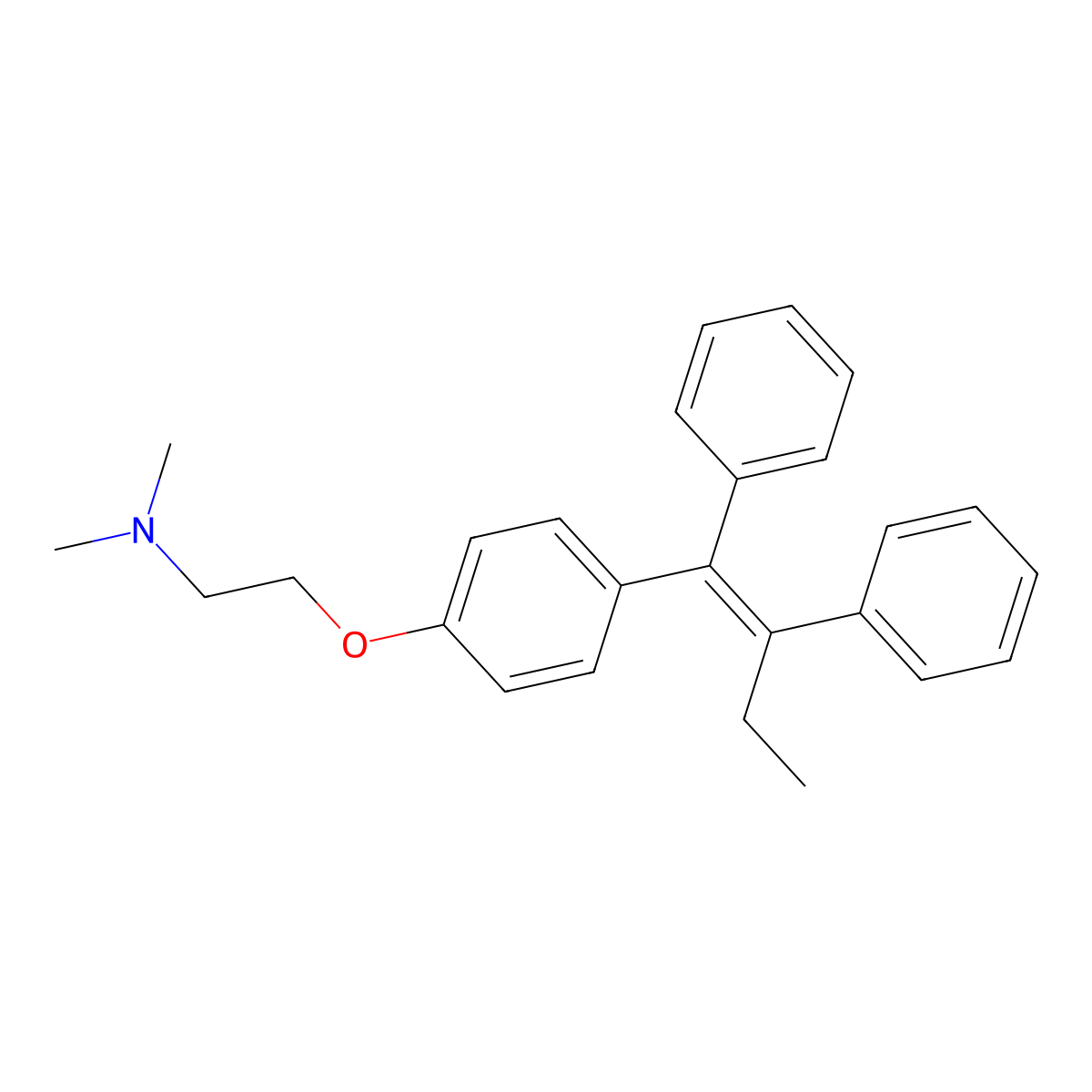 Tamoxifen molecular structure, CAS 10540-29-1