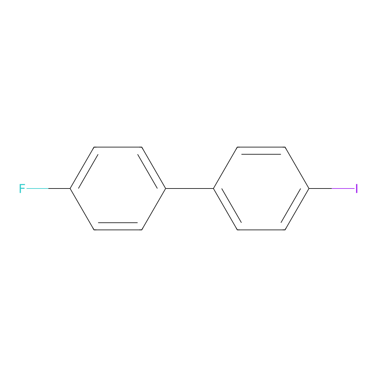 4-Fluoro-4'-iodo-1,1'-biphenyl molecular structure, CAS 10540-37-1