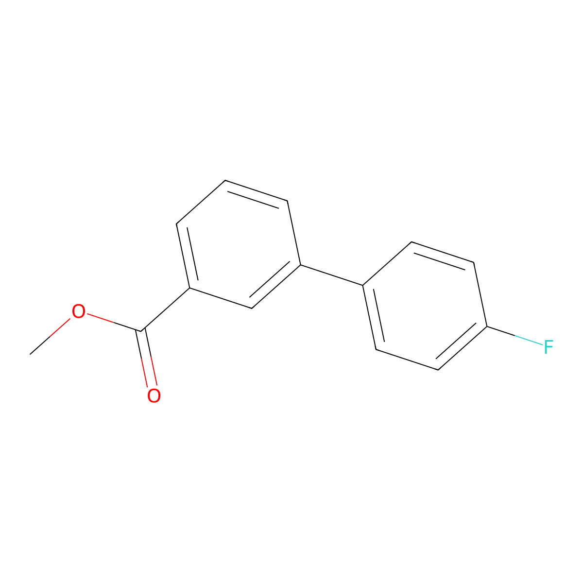 Methyl 4'-fluoro(1,1'-biphenyl)-3-carboxylate molecular structure, CAS 10540-38-2