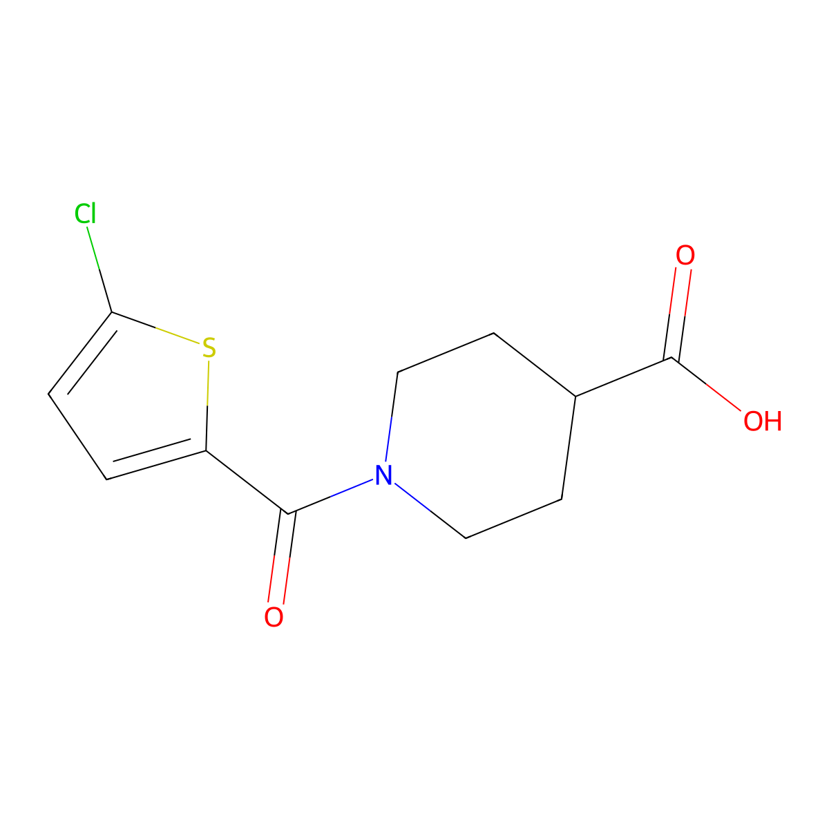1-(5-Chlorothiophene-2-carbonyl)piperidine-4-carboxylic acid molecular structure, CAS 1054003-08-5