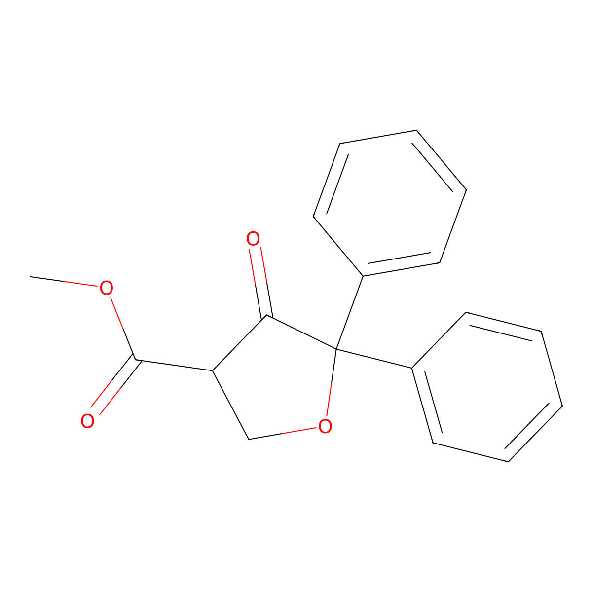 Methyl 4-oxo-5,5-diphenyltetrahydrofuran-3-carboxylate molecular structure, CAS 105401-19-2