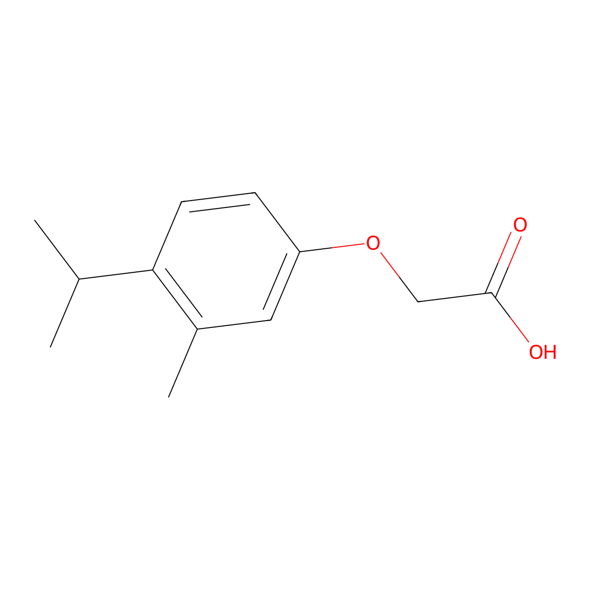 2-(3-Methyl-4-(propan-2-yl)phenoxy)acetic acid molecular structure, CAS 105401-43-2