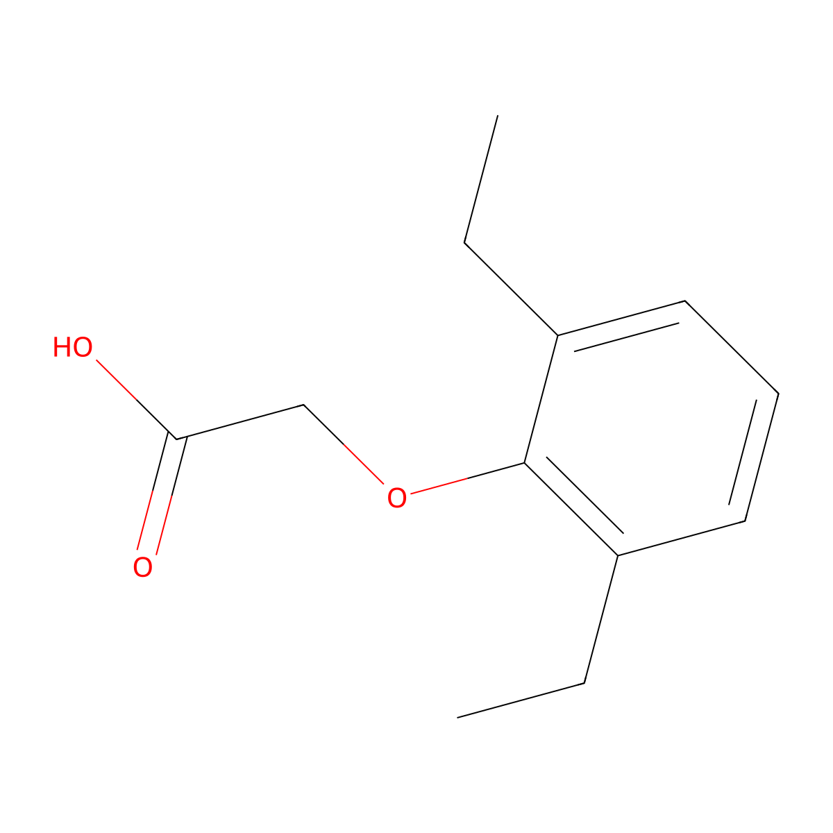 2-(2,6-diethylphenoxy)acetic Acid molecular structure, CAS 105401-44-3