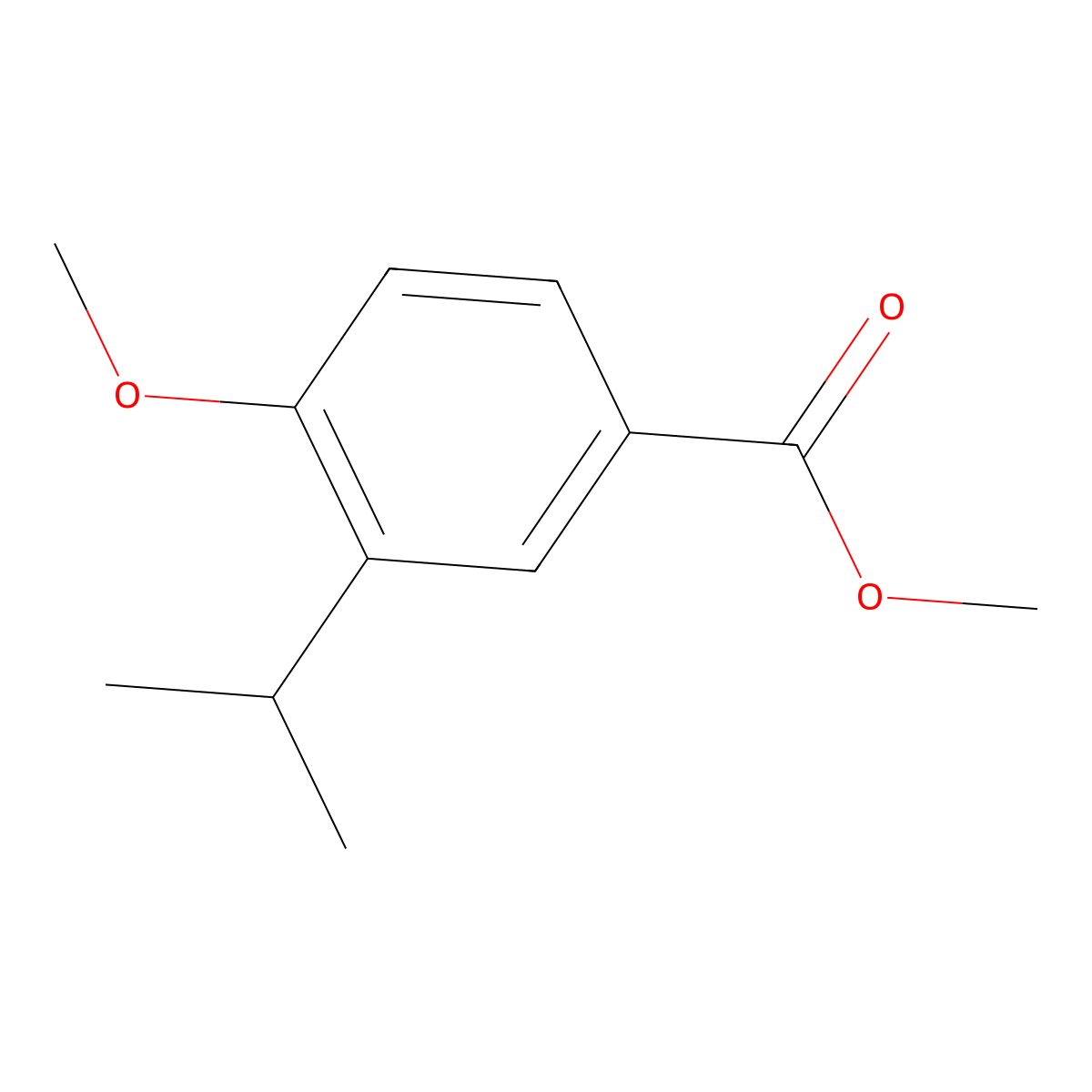 3-Isopropyl-4-methoxy-benzoic acid methyl ester molecular structure, CAS 105401-95-4