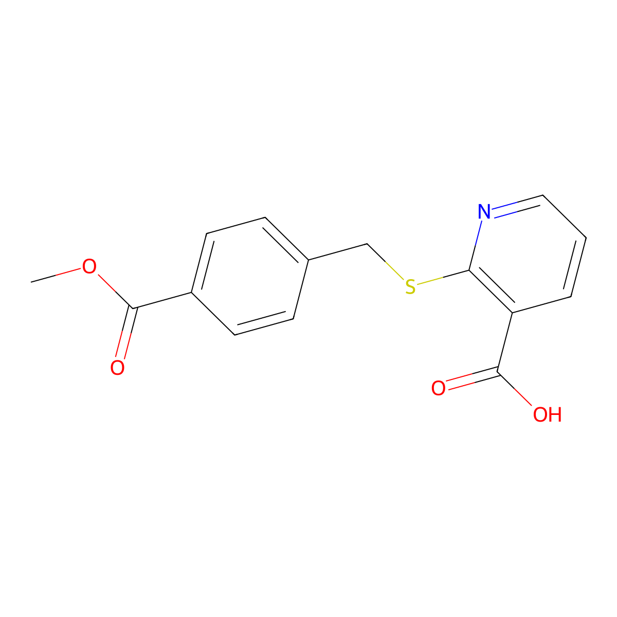 2-{[4-(Methoxycarbonyl)benzyl]sulfanyl}pyridine-3-carboxylic acid molecular structure, CAS 1054014-92-4