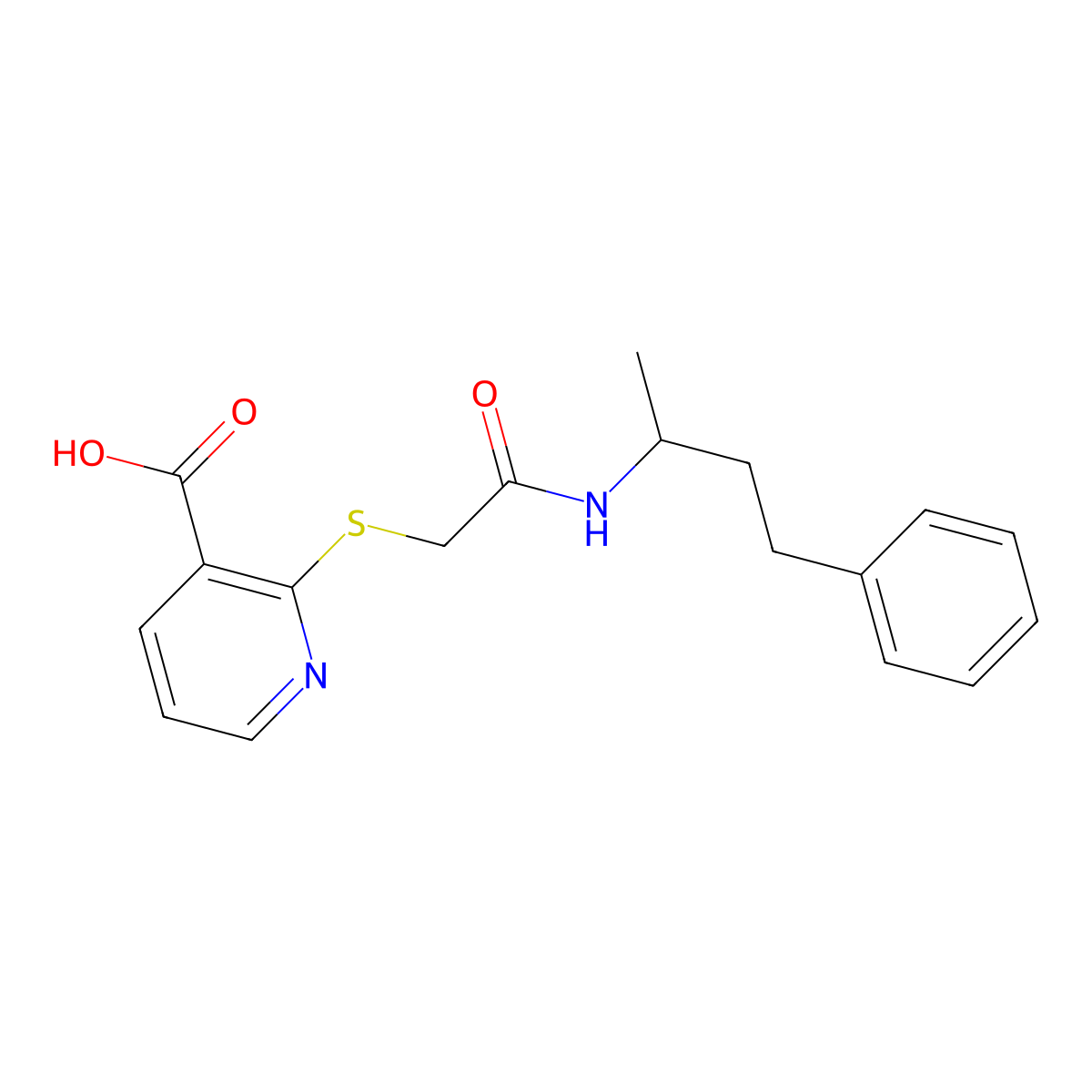 2-({2-Oxo-2-[(4-phenylbutan-2-yl)amino]ethyl}sulfanyl)pyridine-3-carboxylic acid molecular structure, CAS 1054015-32-5