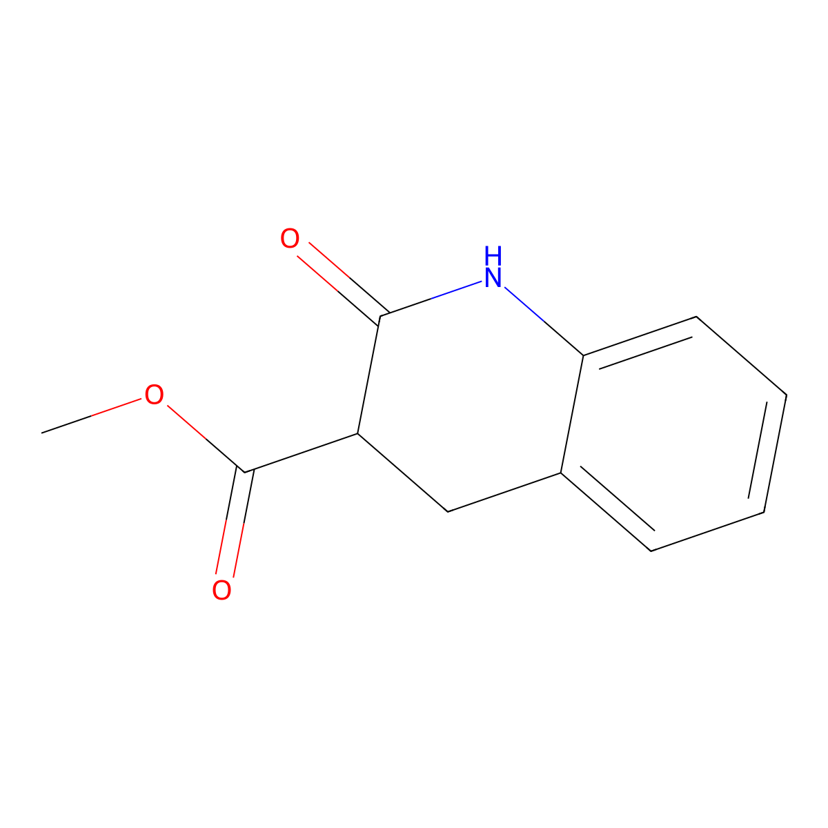 Methyl 2-oxo-1,2,3,4-tetrahydroquinoline-3-carboxylate molecular structure, CAS 105404-33-9