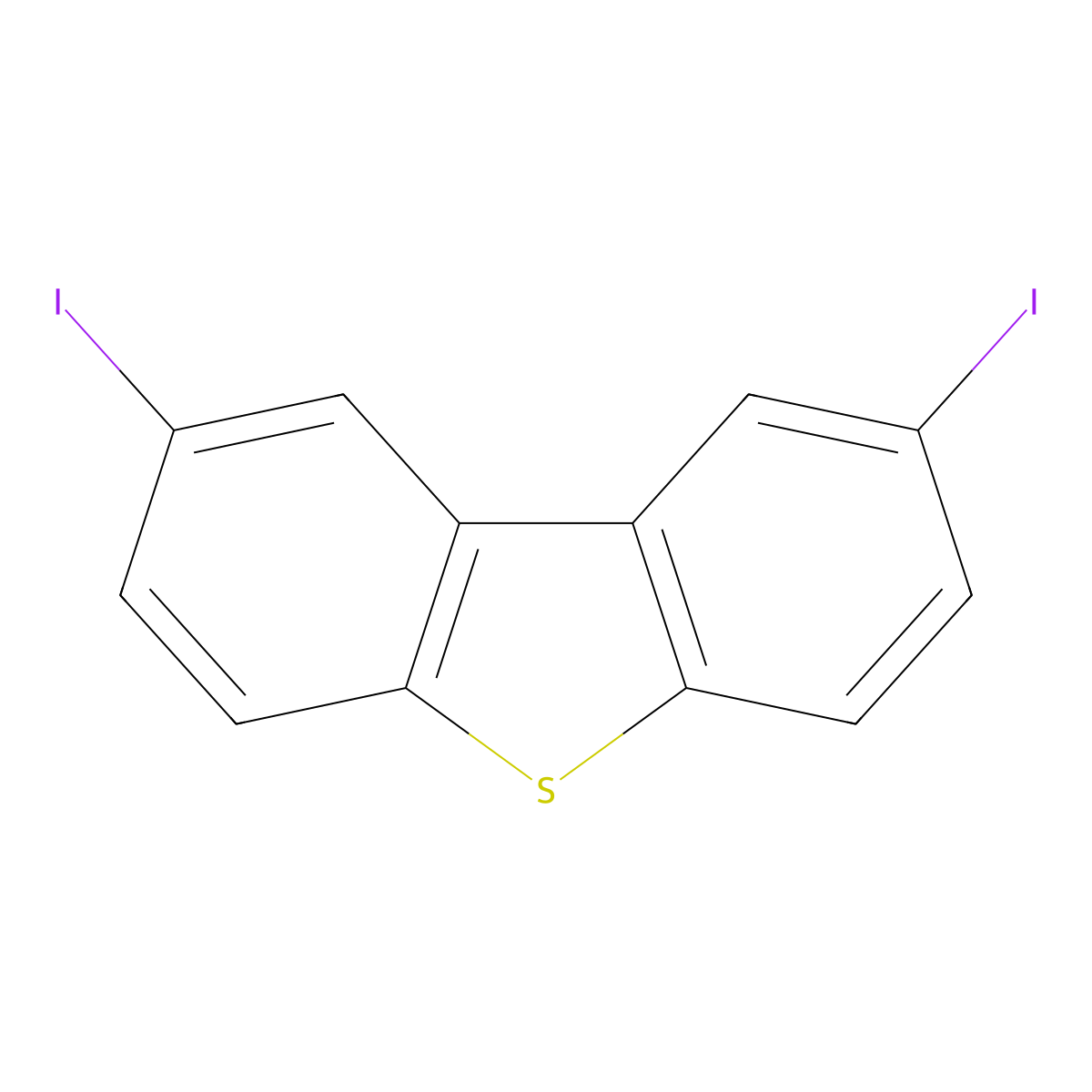 2,8-Diiododibenzothiophene molecular structure, CAS 105404-91-9