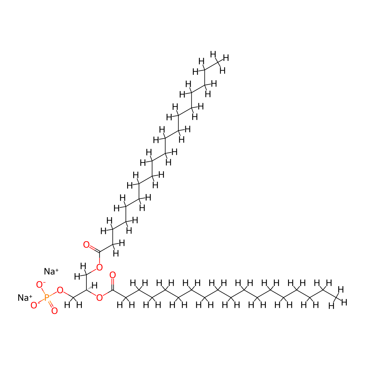disodium;[(2R)-2,3-di(octadecanoyloxy)propyl] phosphate molecular structure, CAS 105405-51-4
