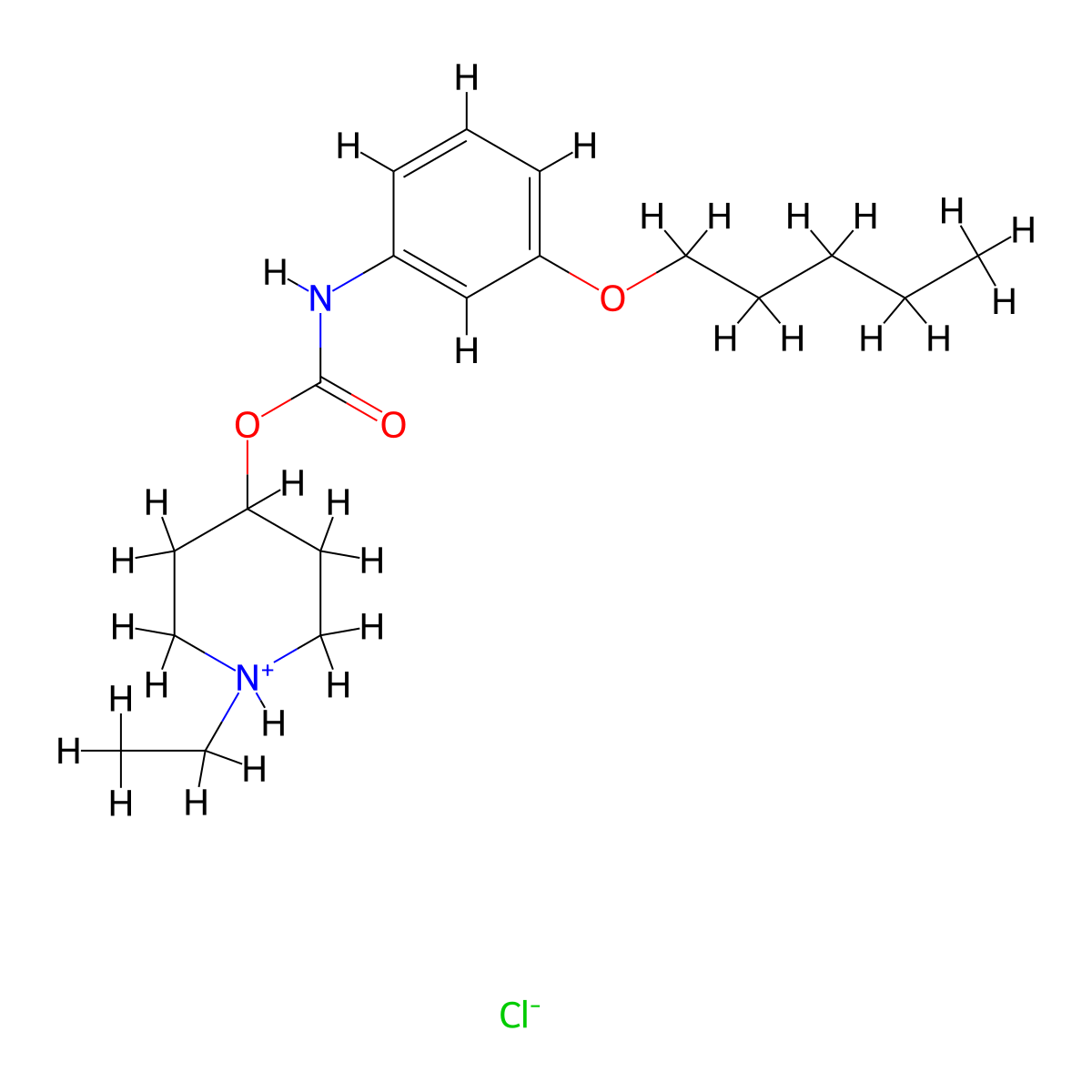 Carbanilic acid, m-(pentyloxy)-, 1-ethyl-4-piperidyl ester, hydrochloride molecular structure, CAS 105405-71-8