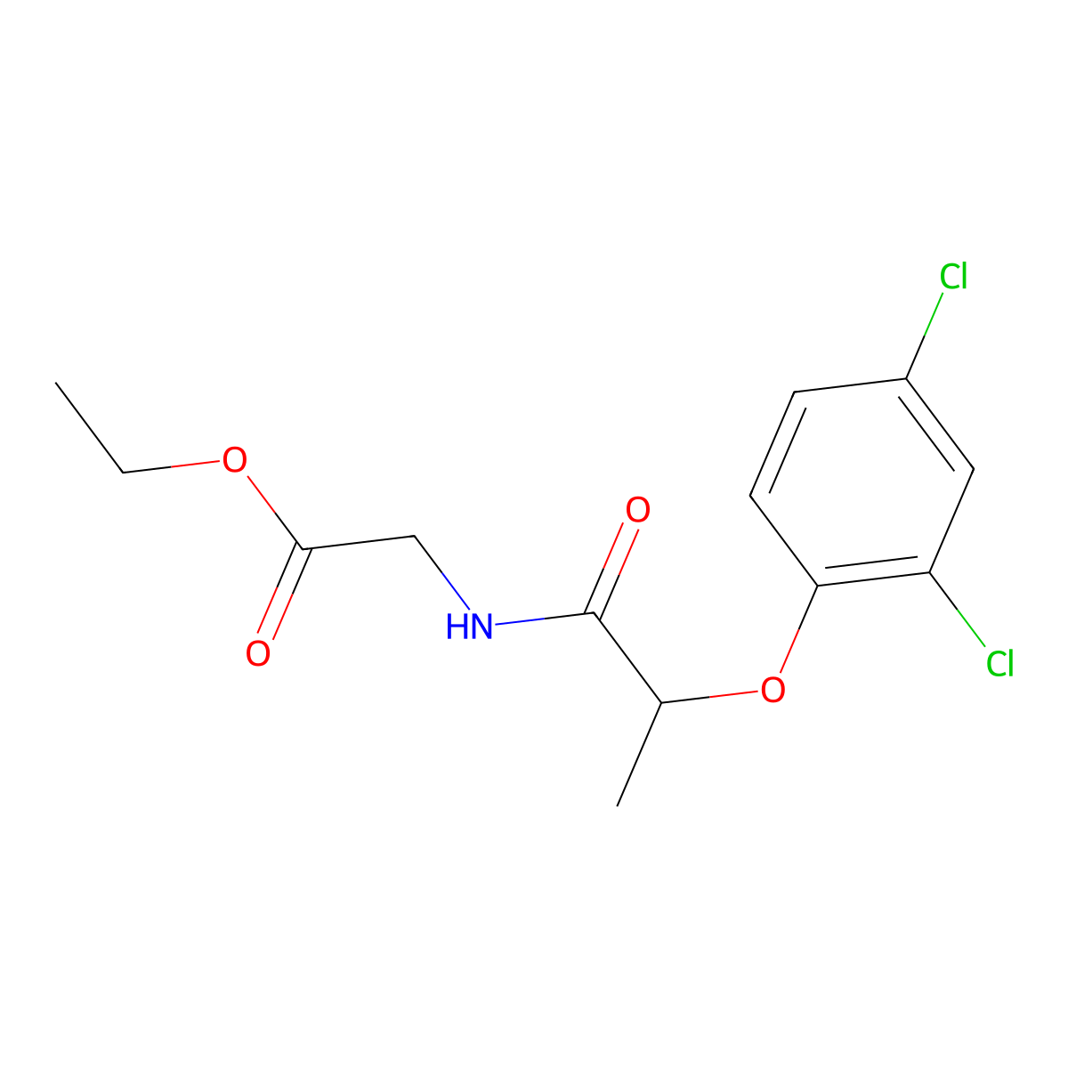 ethyl N-[2-(2,4-dichlorophenoxy)propanoyl]glycinate molecular structure, CAS 105406-53-9