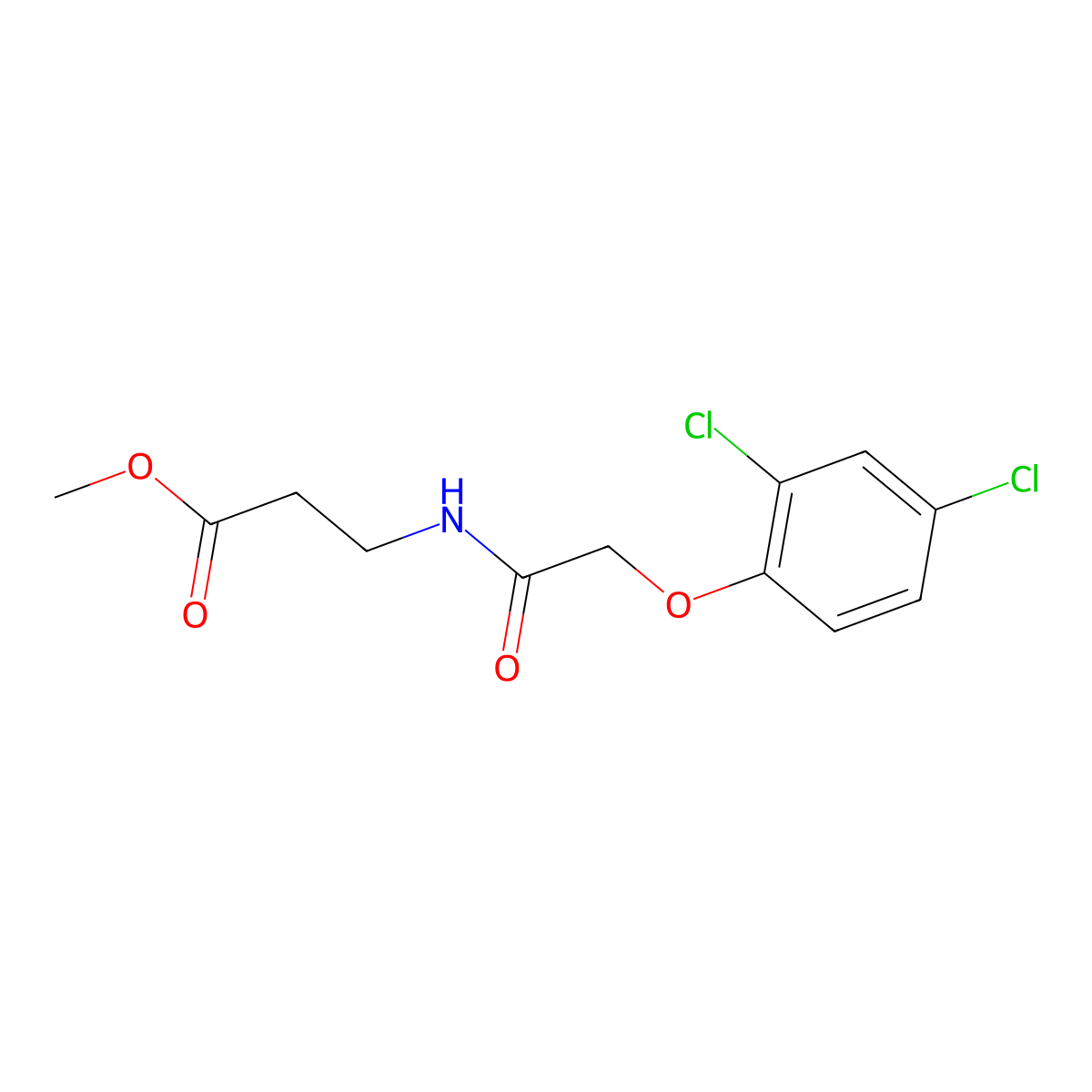 methyl N-[(2,4-dichlorophenoxy)acetyl]-beta-alaninate molecular structure, CAS 105406-83-5