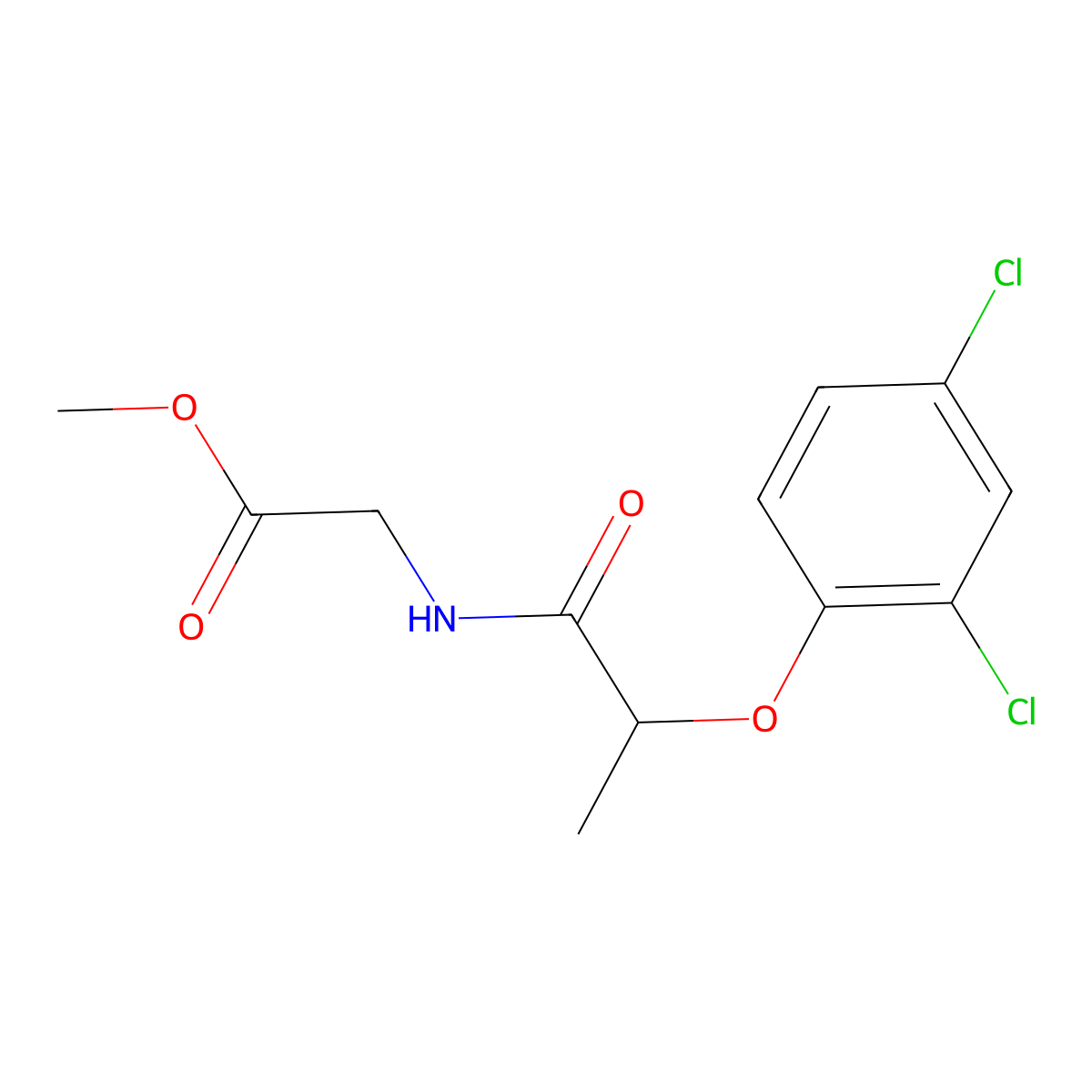 methyl N-[2-(2,4-dichlorophenoxy)propanoyl]glycinate molecular structure, CAS 105407-15-6