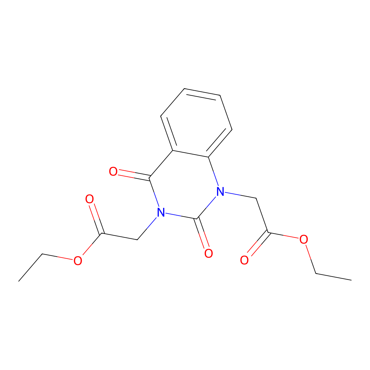 diethyl 2,2'-(2,4-dioxoquinazoline-1,3(2H,4H)-diyl)diacetate molecular structure, CAS 105407-97-4