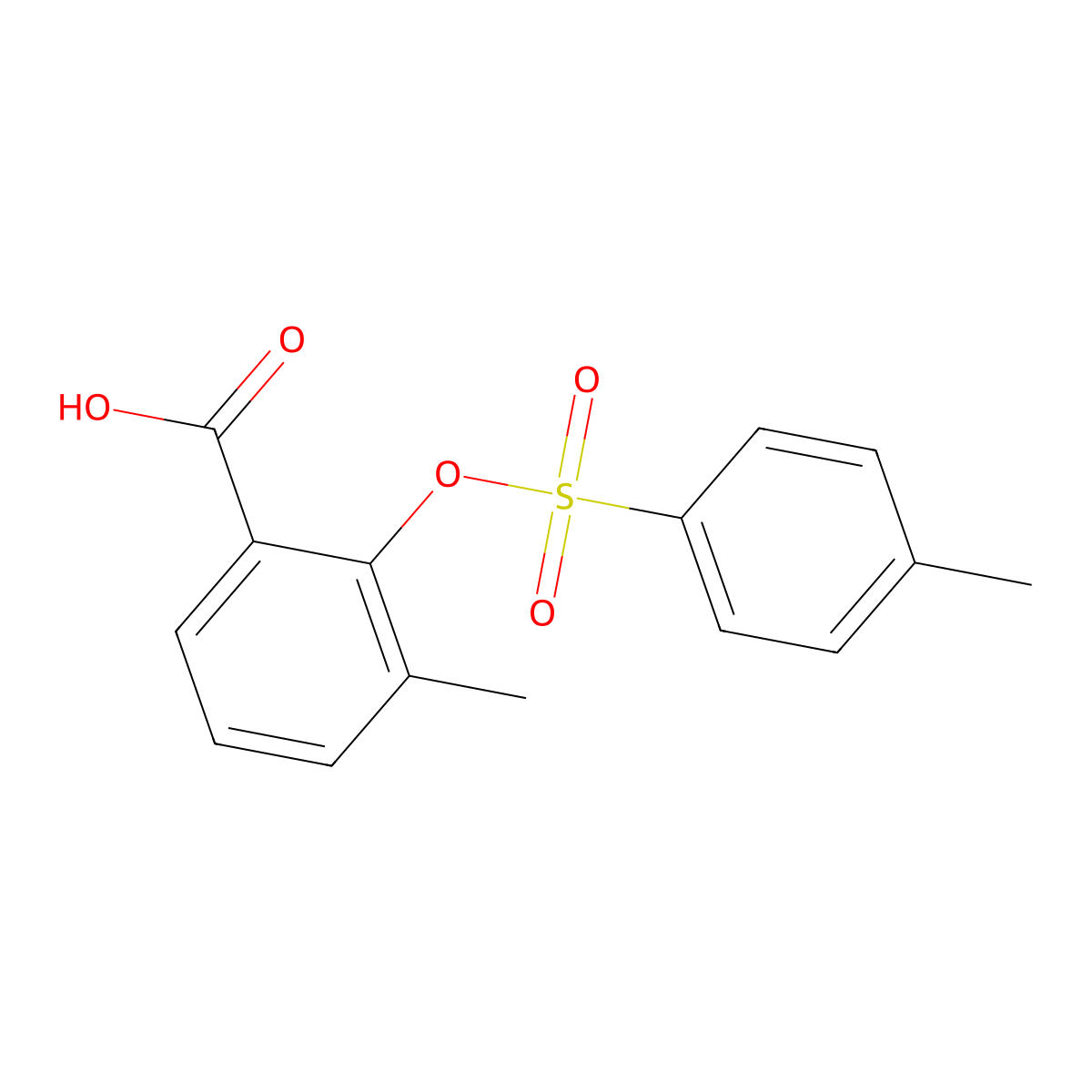 3-Methyl-2-[(4-methylbenzenesulfonyl)oxy]benzoic acid molecular structure, CAS 1054077-27-8