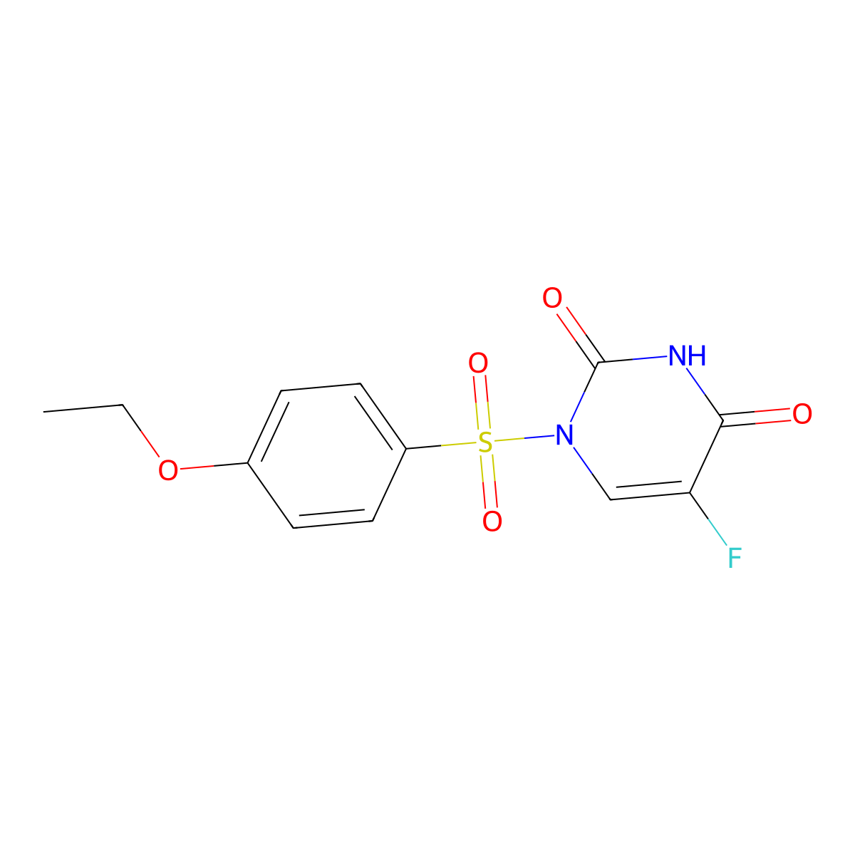 Uracil, N-((p-ethoxyphenyl)sulfonyl)-5-fluoro- molecular structure, CAS 105411-88-9