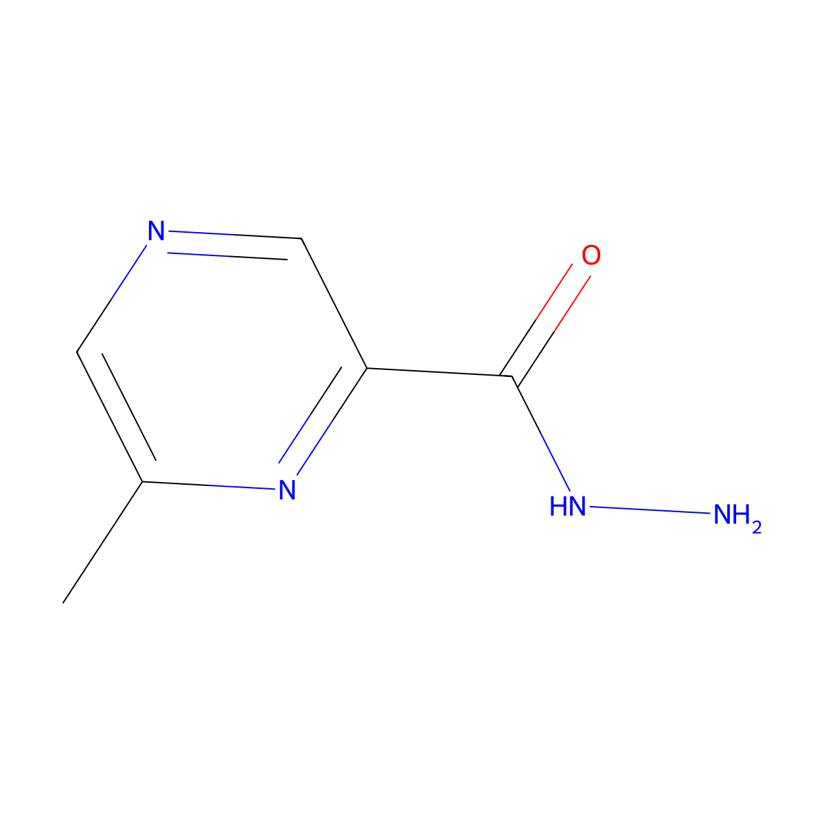 6-Methylpyrazine-2-carbohydrazide molecular structure, CAS 105426-65-1
