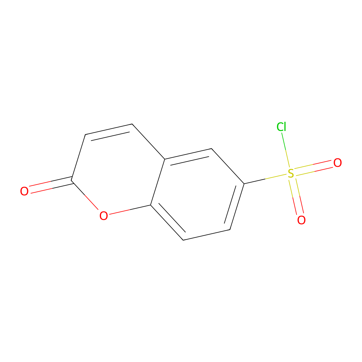 Coumarin-6-sulfonyl chloride molecular structure, CAS 10543-42-7
