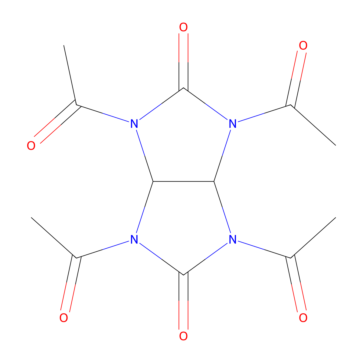 1,3,4,6-tetraacetyltetrahydroimidazo(4,5-d)imidazole-2,5(1H,3H)-dione molecular structure, CAS 10543-60-9