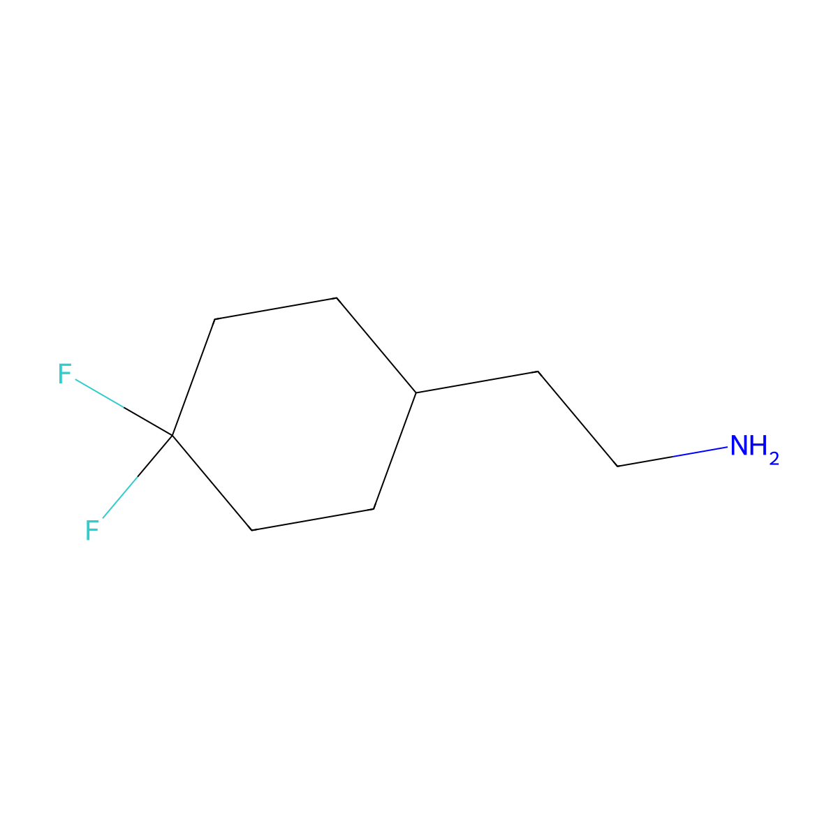 4,4-Difluorocyclohexaneethanamine molecular structure, CAS 1054314-53-2