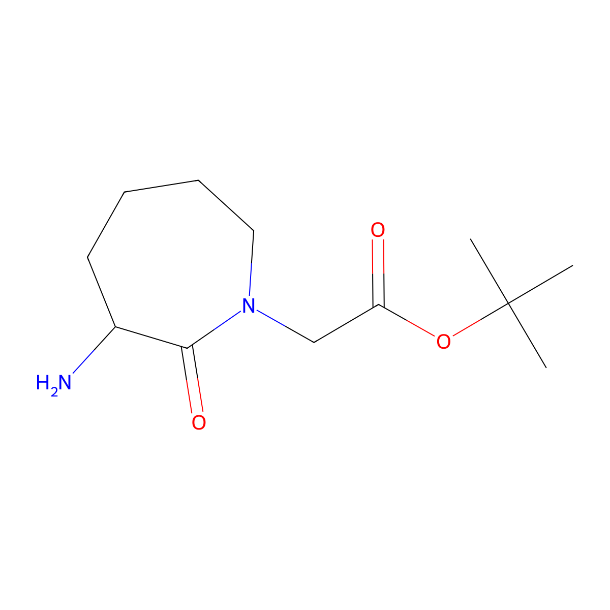 Tert-butyl 2-(3-amino-2-oxoazepan-1-yl)acetate molecular structure, CAS 105433-98-5