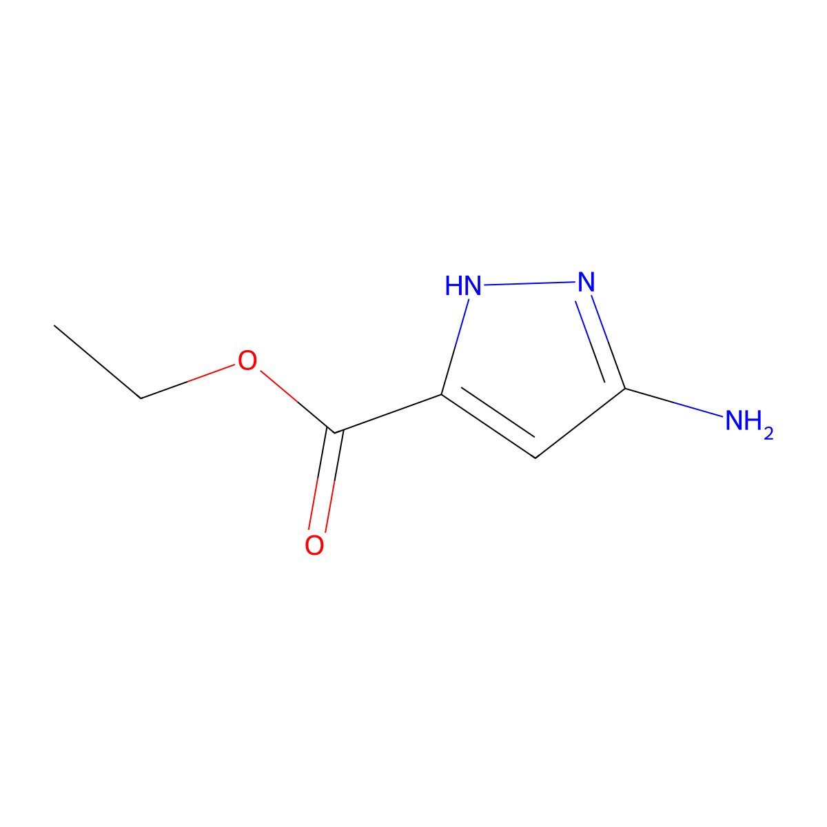 ethyl 5-amino-1H-pyrazole-3-carboxylate molecular structure, CAS 105434-90-0