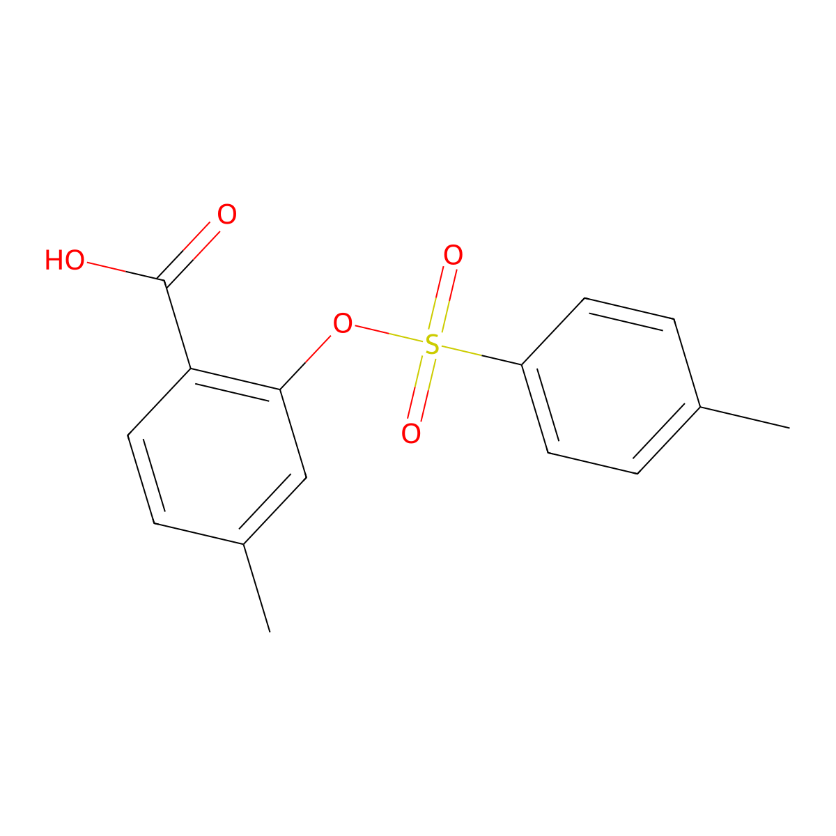 4-Methyl-2-[(4-methylbenzenesulfonyl)oxy]benzoic acid molecular structure, CAS 1054378-92-5