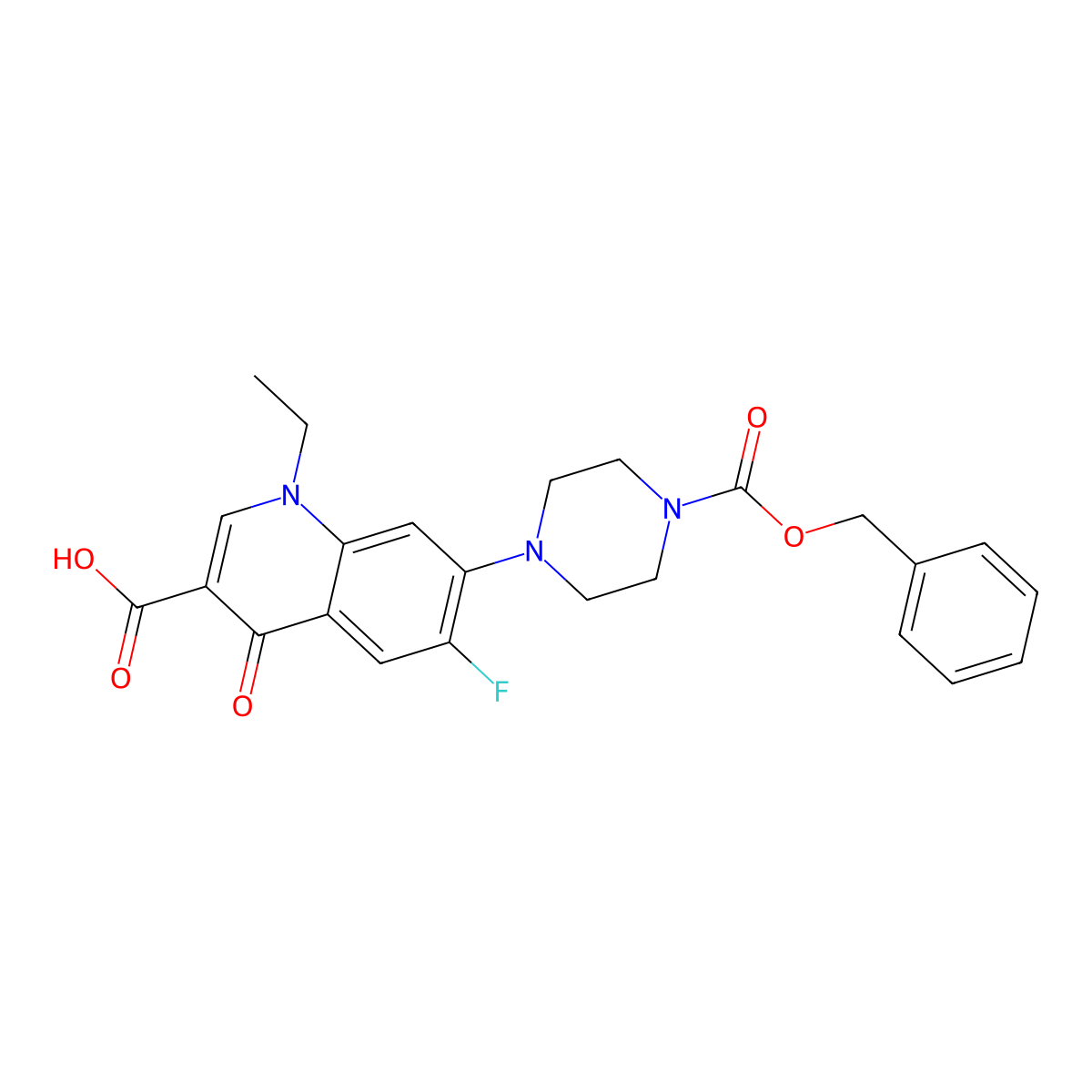 7-{4-[(Benzyloxy)carbonyl]piperazin-1-yl}-1-ethyl-6-fluoro-4-oxo-1,4-dihydroquinoline-3-carboxylic acid molecular structure, CAS 105439-94-9