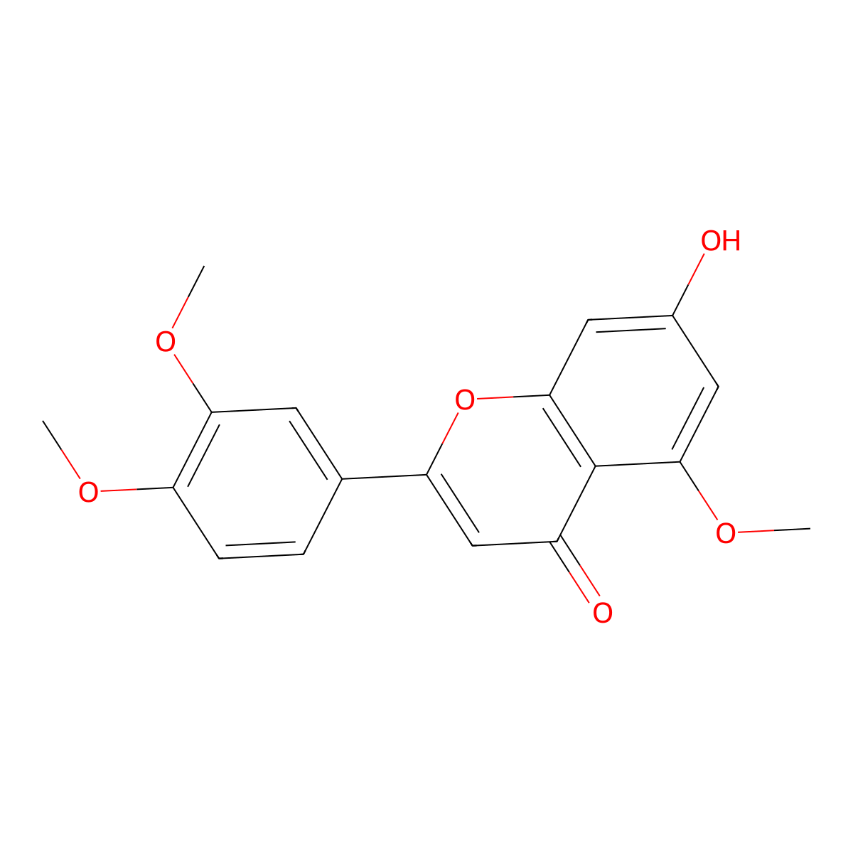 2-(3,4-dimethoxyphenyl)-7-hydroxy-5-methoxy-4H-chromen-4-one molecular structure, CAS 10544-05-5