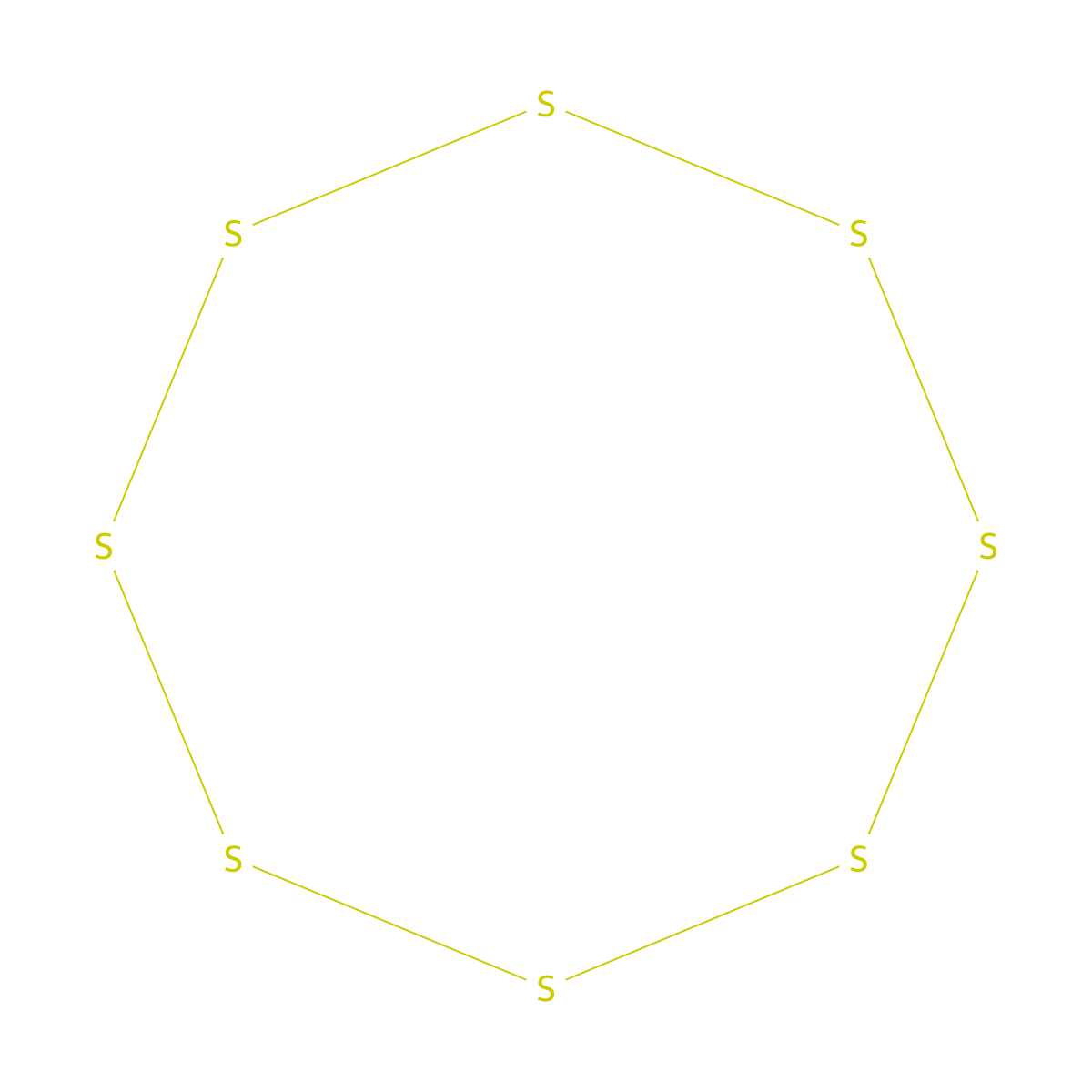 Cyclooctasulfur molecular structure, CAS 10544-50-0