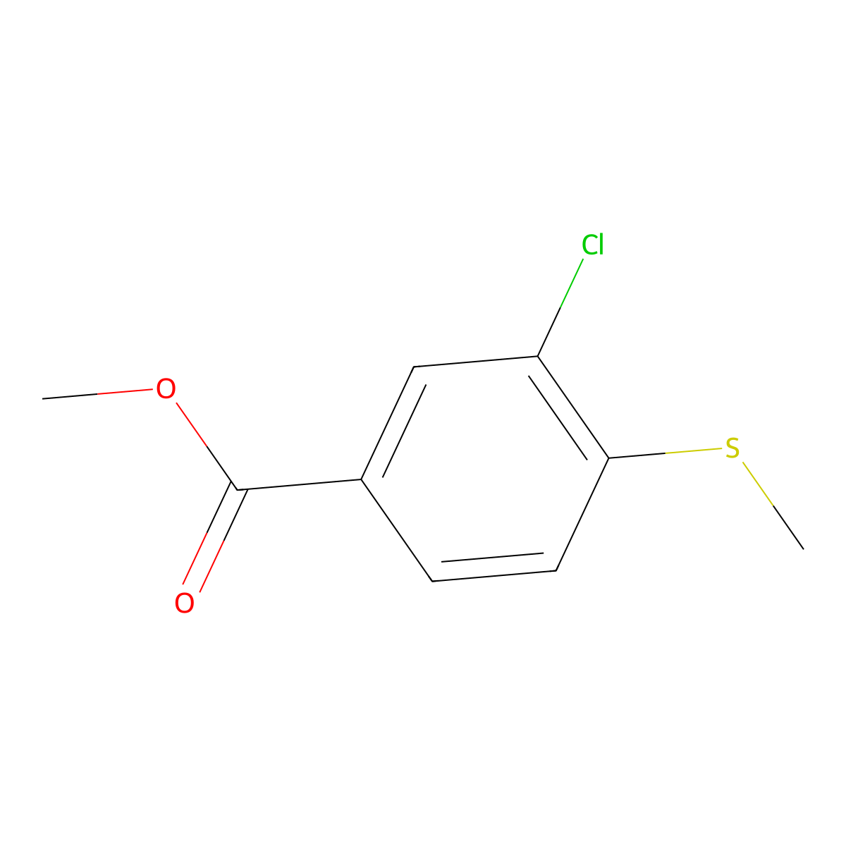 3-Chloro-4-(methylthio)-benzoic acid methyl ester molecular structure, CAS 105442-23-7