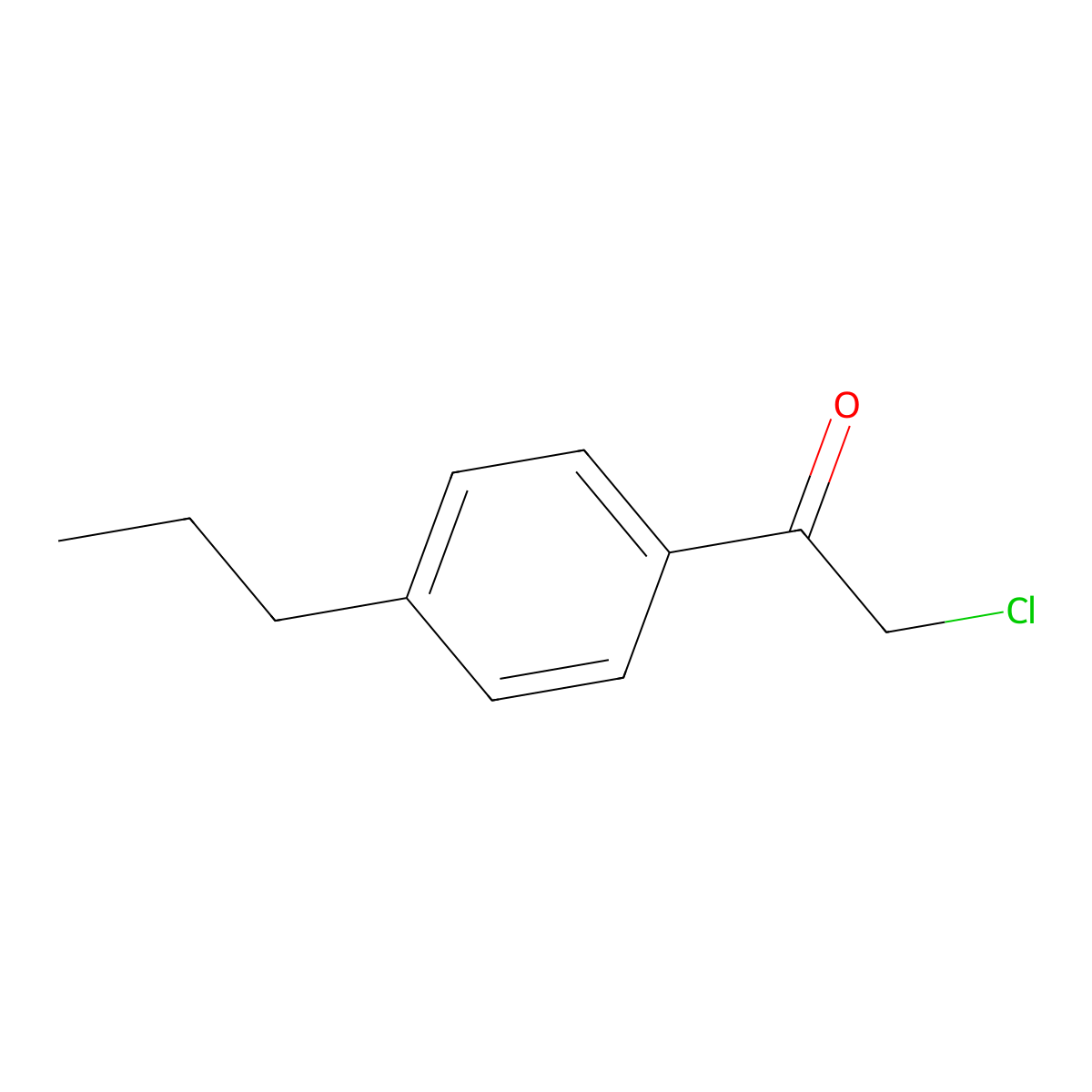 2-Chloro-1-(4-propylphenyl)ethan-1-one molecular structure, CAS 105443-49-0