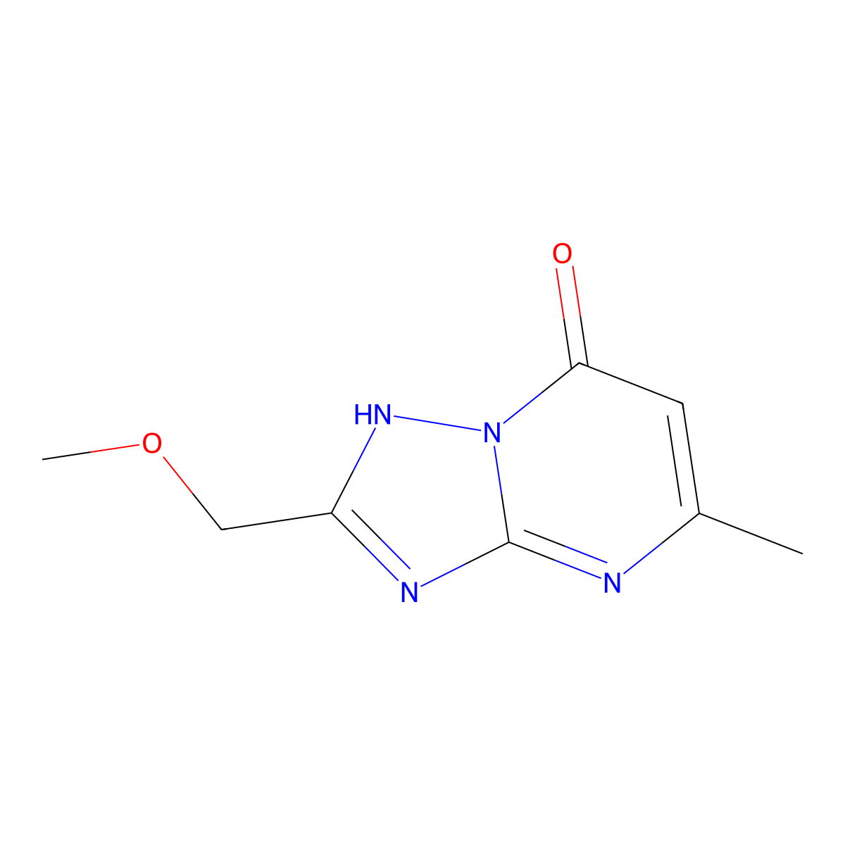 2-(Methoxymethyl)-5-methyl-[1,2,4]triazolo[1,5-a]pyrimidin-7-ol molecular structure, CAS 105445-03-2