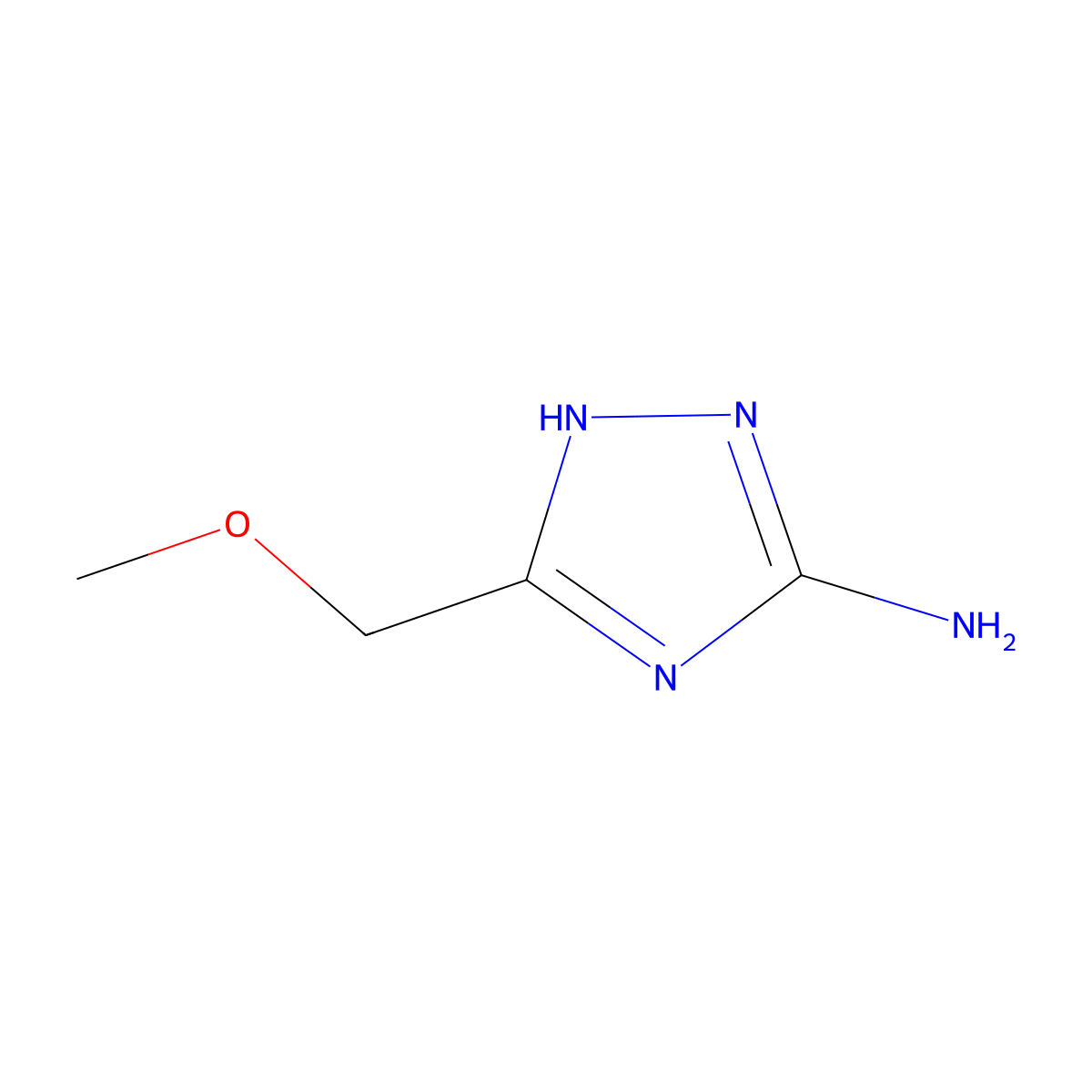 3-(methoxymethyl)-1H-1,2,4-triazol-5-amine molecular structure, CAS 105445-19-0