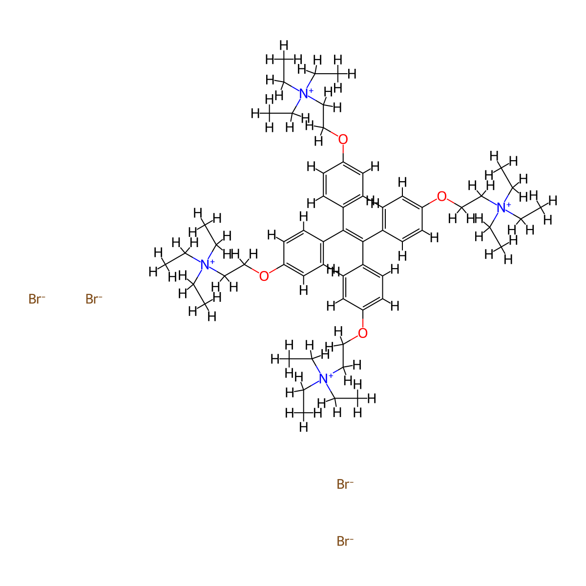 1,1,2,2-Tetrakis(4-(2-triethylammonioethoxy)phenyl)ethene tetrabromide molecular structure, CAS 1054451-30-7