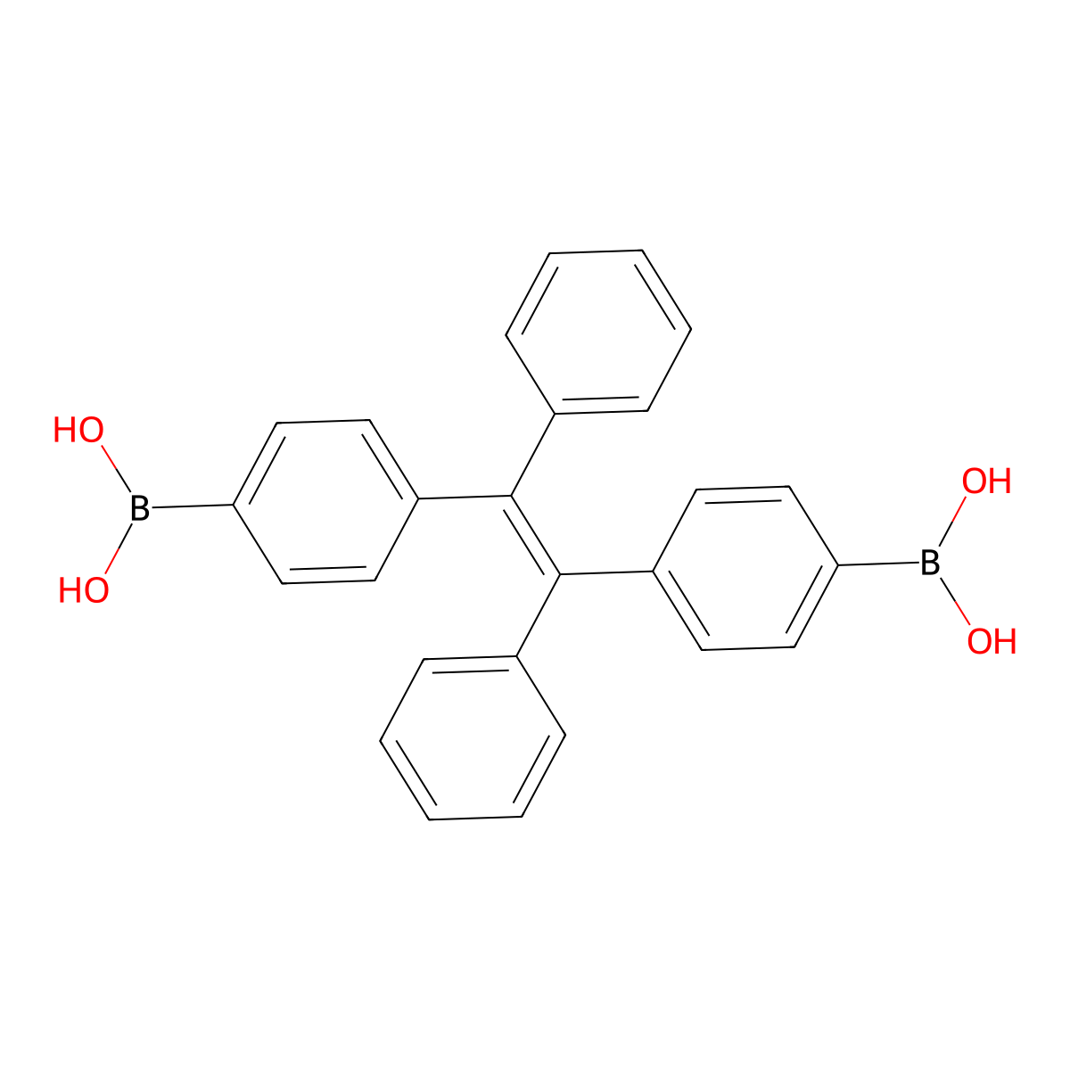 ((1,2-Diphenylethene-1,2-diyl)bis(4,1-phenylene))diboronic acid molecular structure, CAS 1054451-31-8