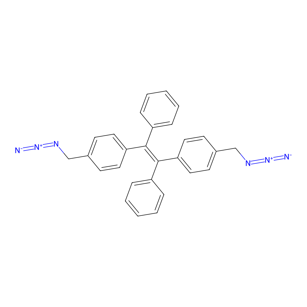 1,2-Bis(4-azidomethylphenyl)-1,2-diphenylethene molecular structure, CAS 1054451-33-0
