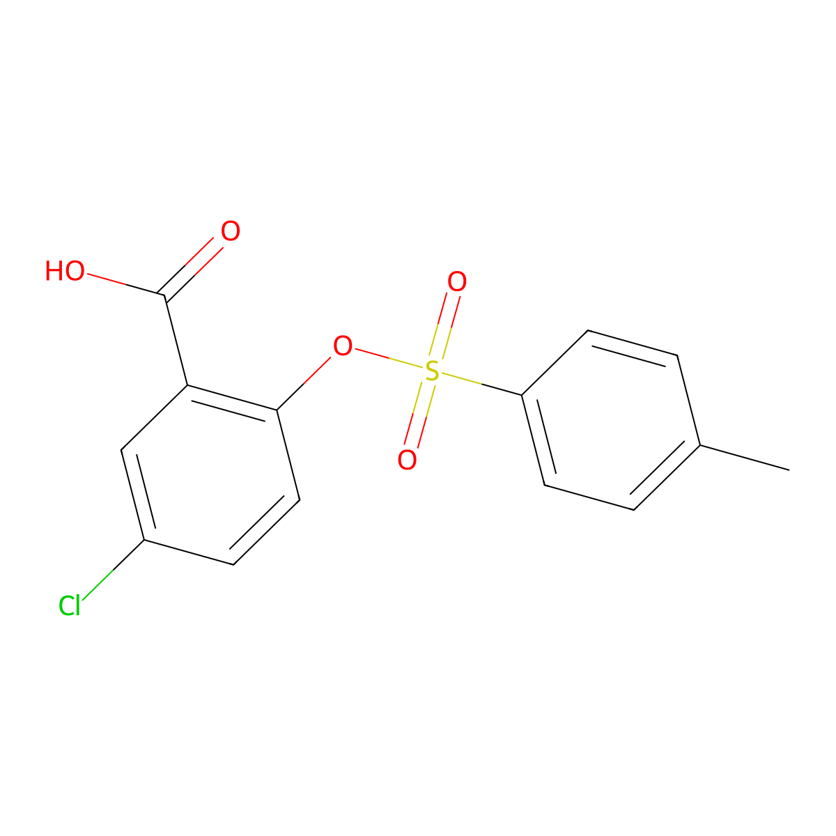 5-Chloro-2-[(4-methylbenzenesulfonyl)oxy]benzoic acid molecular structure, CAS 1054469-21-4