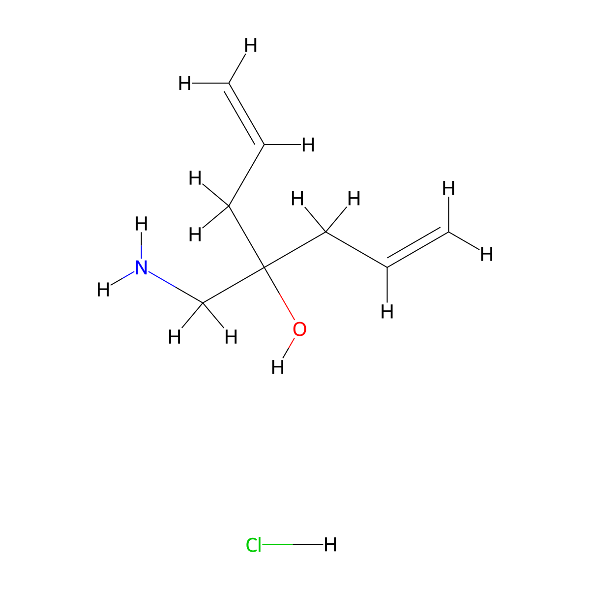 4-(Aminomethyl)-1,6-heptadien-4-ol hydrochloride molecular structure, CAS 1054481-55-8